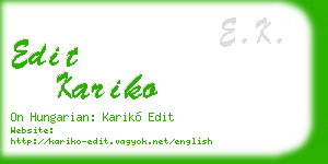 edit kariko business card